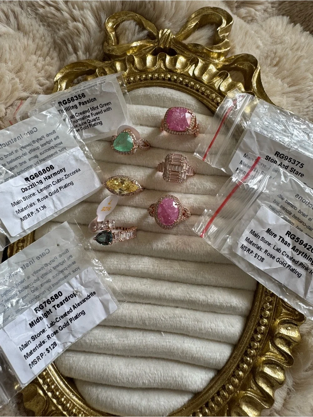 Lot of 6 Bomb Party Rings - Rose Gold - 2 Bday Collection